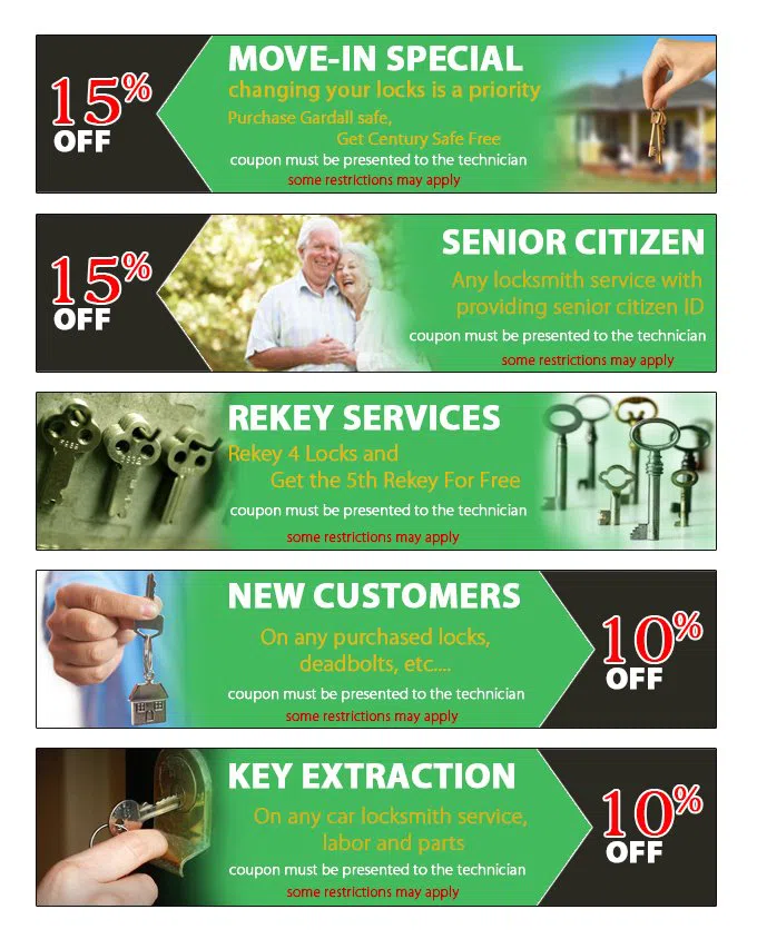 Lock Safe Services Redford, MI 313-758-6119 - coupon23-set-five